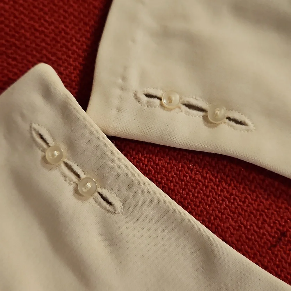 Vintage cream ivory dress gloves button detail OS Formal Church Cotillion Prom
